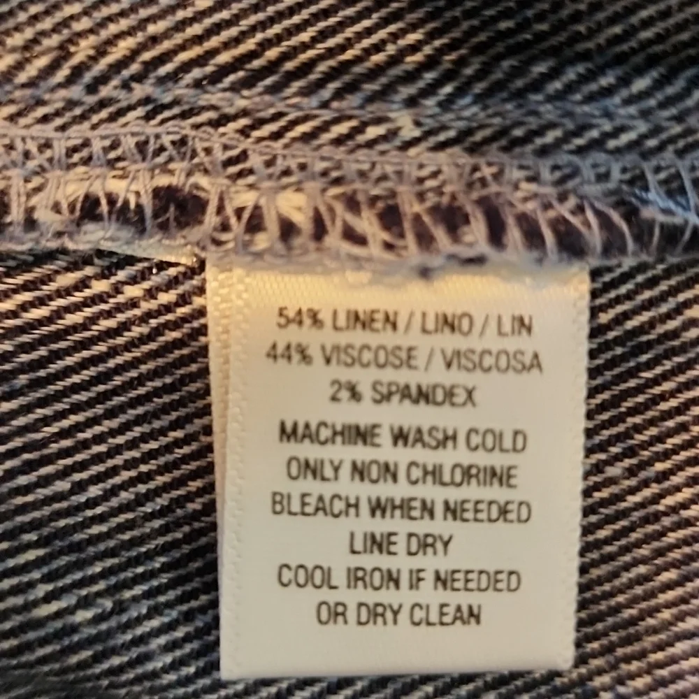 Loft Pull On Wide Leg Cropped Linen Size Large - Picture 5 of 6